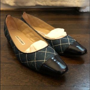 Manolo Blahnik Quilted Flats sz 38.5
